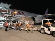 航空機に無事に搭載 航空機に無事に搭載